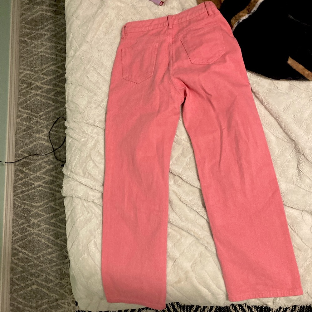 Pink Straight Leg Jeans
